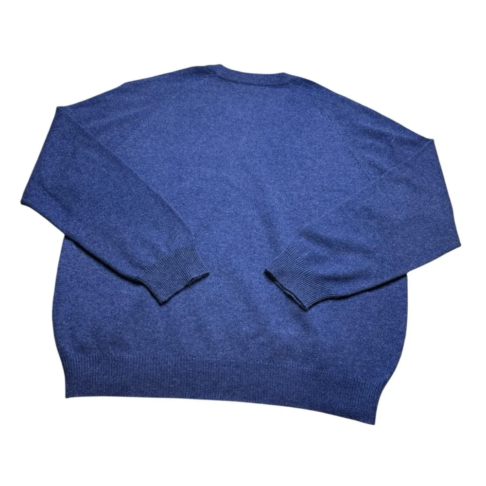 💙 100% Cashmere Blue V-Neck Sweater 🧶 Men’s XL‎ Two-Ply Soft Knit Classic 💙